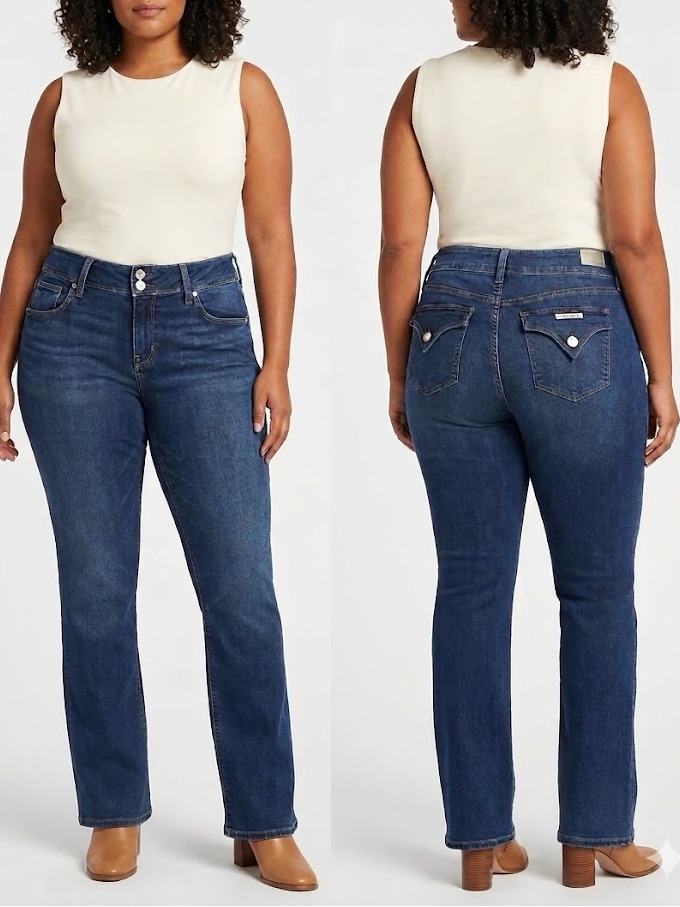 Hudson Beth Women’s Mid-Rise Baby Boot Petite Blue Jeans Size 33